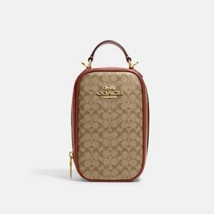 🤎NWT Coach Signature Eva Phone Crossbody Bag in Khaki Terracotta